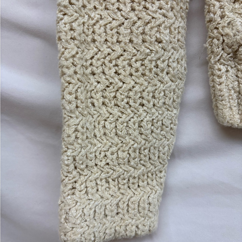 Bill Atkinson glen of Michigan sweater size xs knit cream chunky vintage - Picture 2 of 5